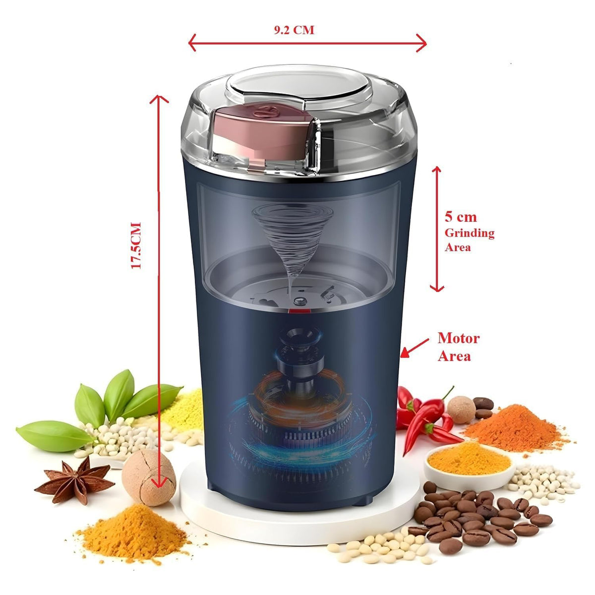 RareVerrse PowerGrind Pro – 200W Electric Grinder for Coffee, Spices & Nuts
