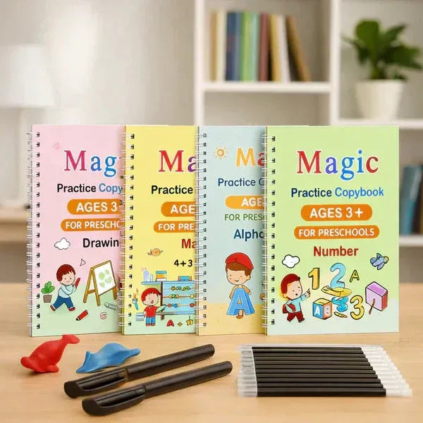 Magic Reusable Handwriting Practice Book Set for Kids