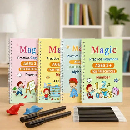 Magic Reusable Handwriting Practice Book Set for Kids