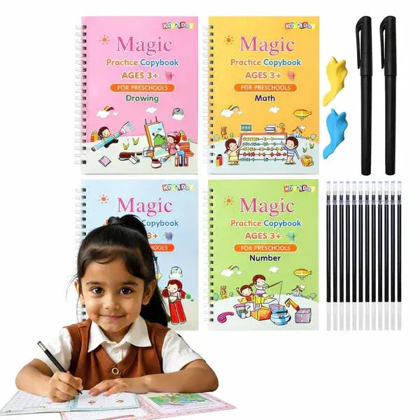 Magic Reusable Handwriting Practice Book Set for Kids
