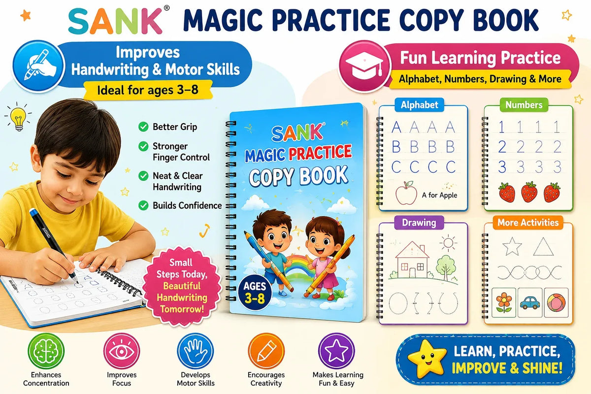 Magic Reusable Handwriting Practice Book Set for Kids