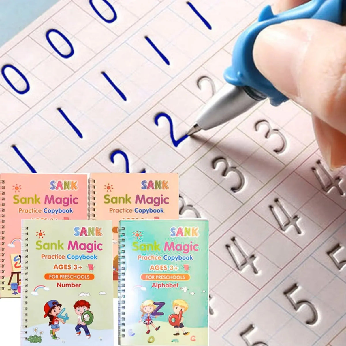 Magic Reusable Handwriting Practice Book Set for Kids
