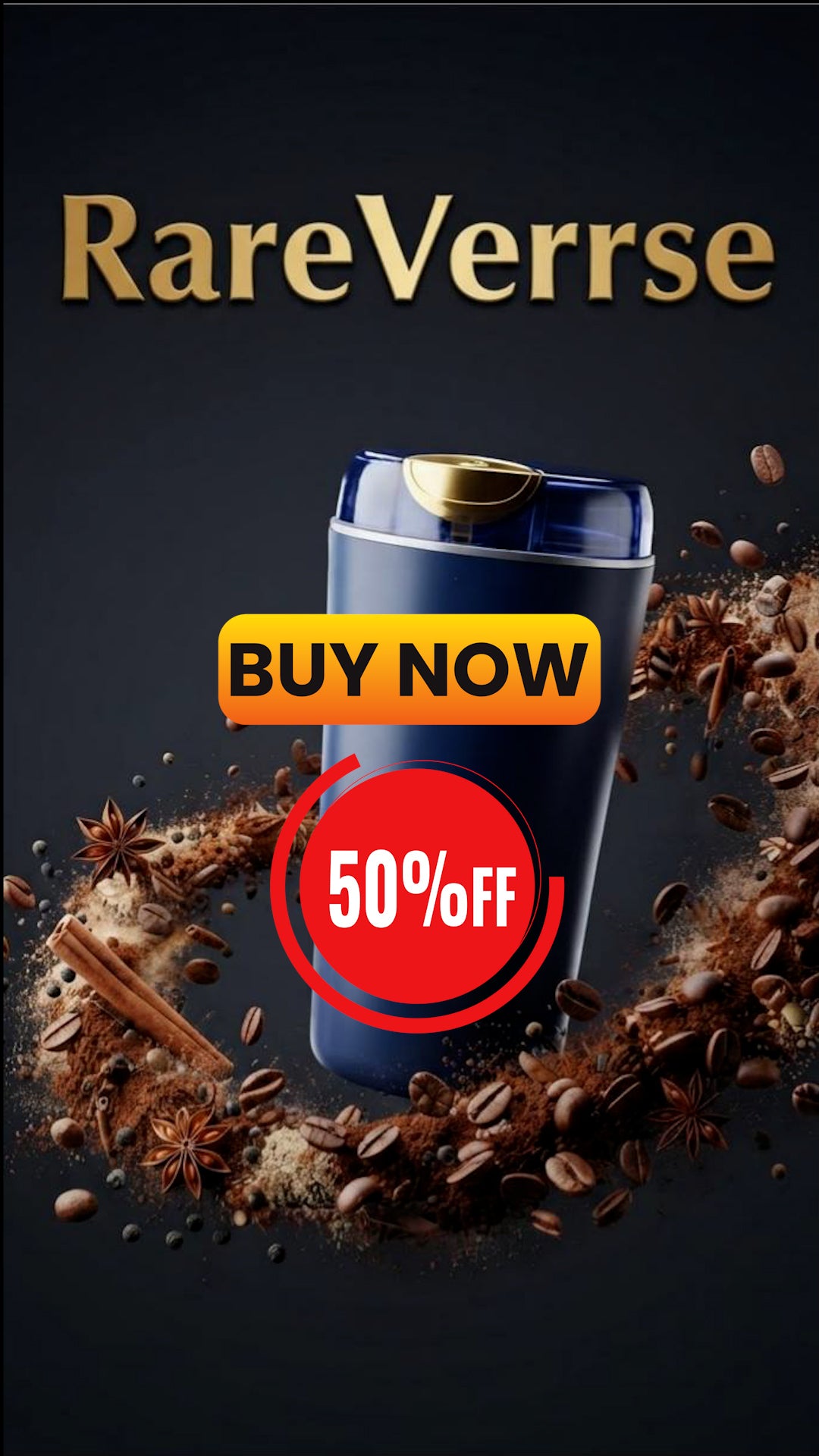 RareVerrse PowerGrind Pro – 200W Electric Grinder for Coffee, Spices & Nuts