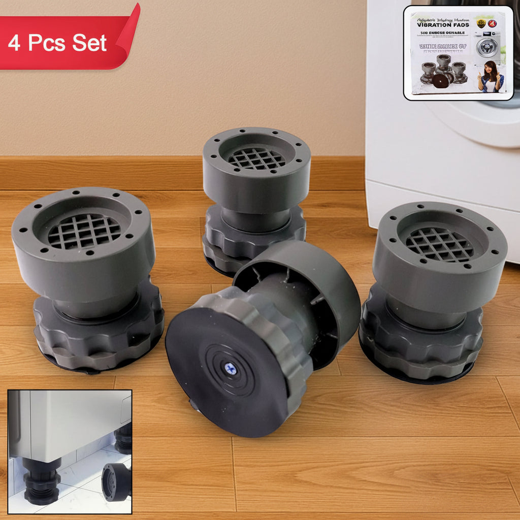Adjustable Anti-vibration Pads For Washing Machine And Refrigerator Base (4 Pc)